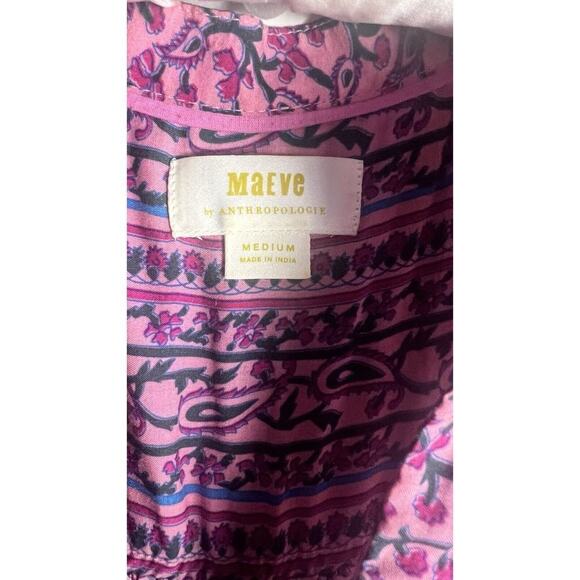 Mauve Anthropologie Women's Blouse‎ Size M Sleeveless Button Up Petunia Pintuck - Picture 6 of 9